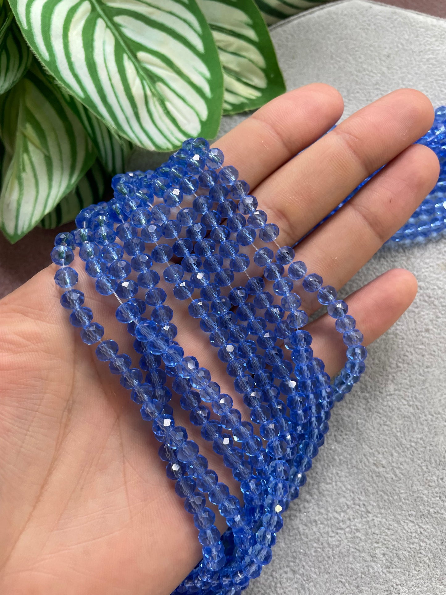 Cristal rondelle celeste traslúcido 6mm