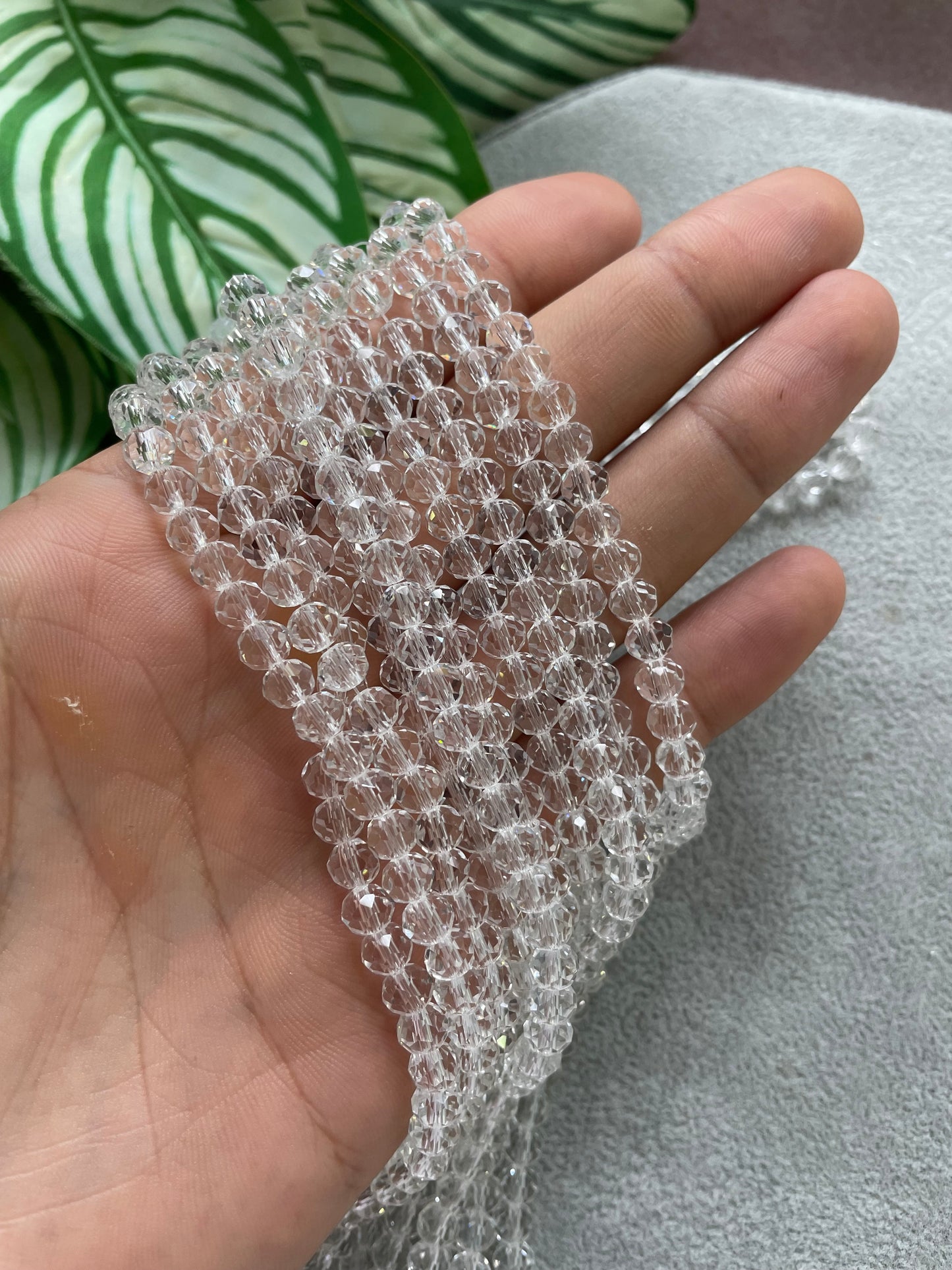 Cristal rondelle transparente 6mm