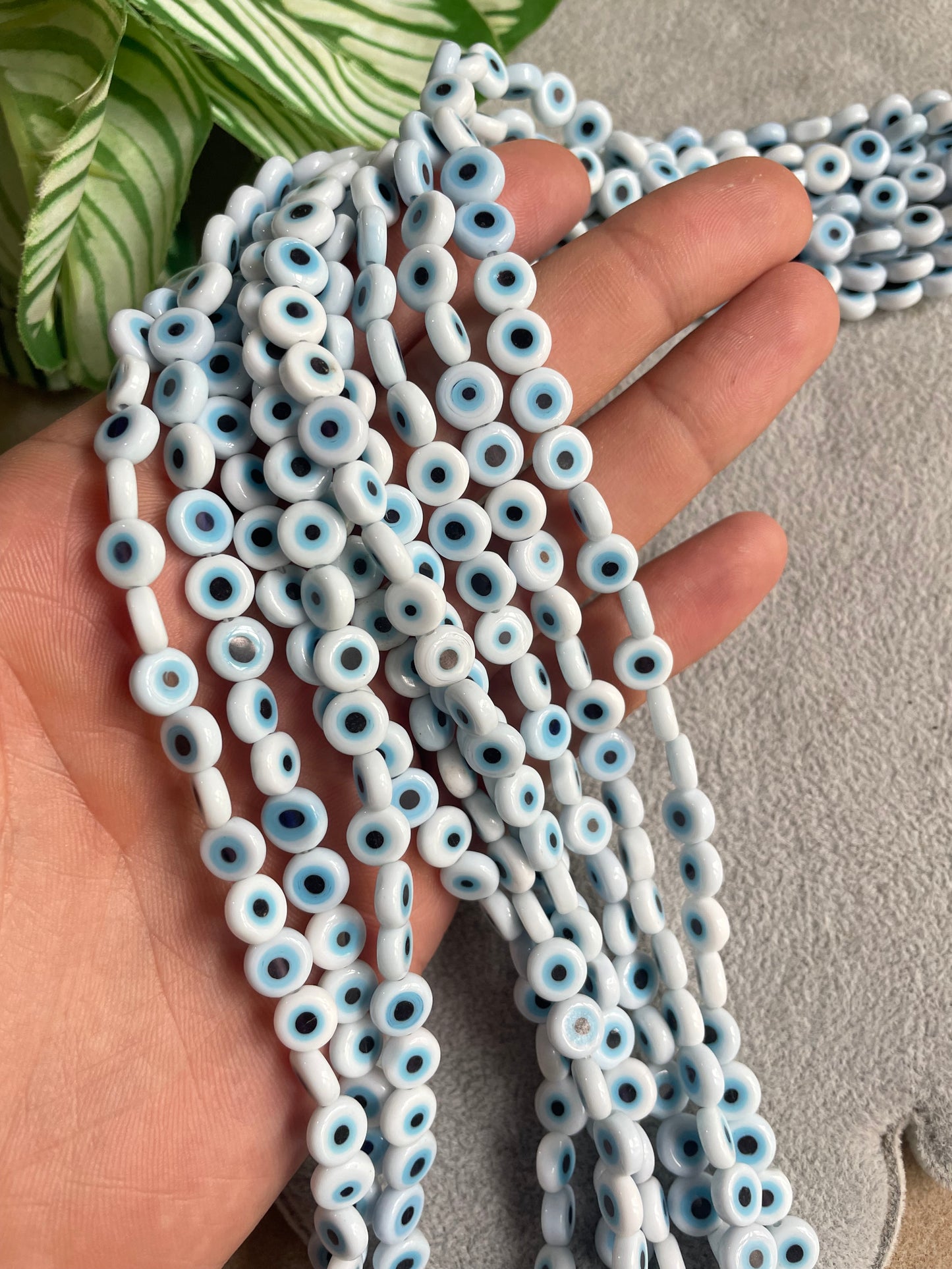 Ojo turco blanco plano 8mm