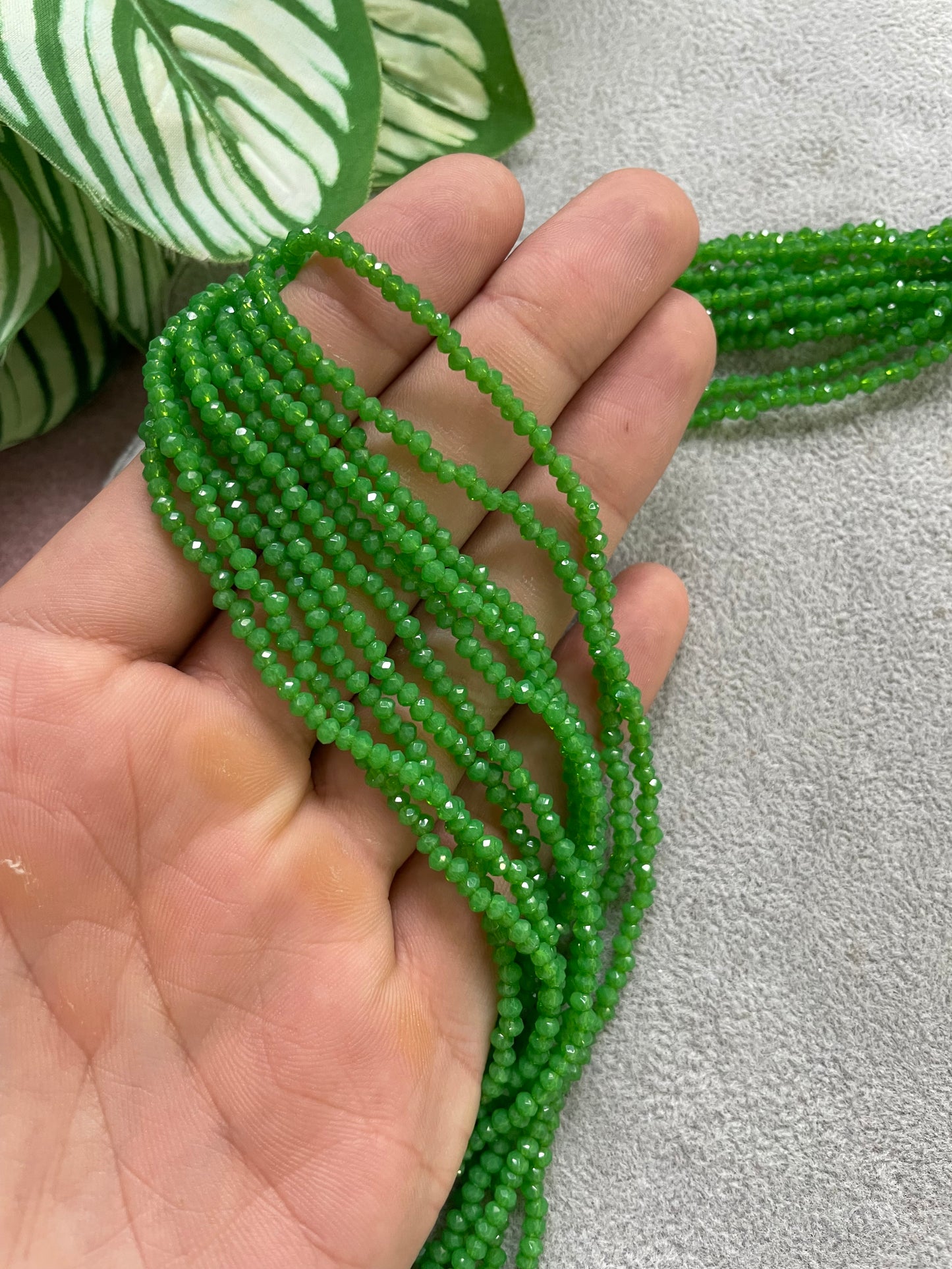 Cristal rondelle verde 2mm