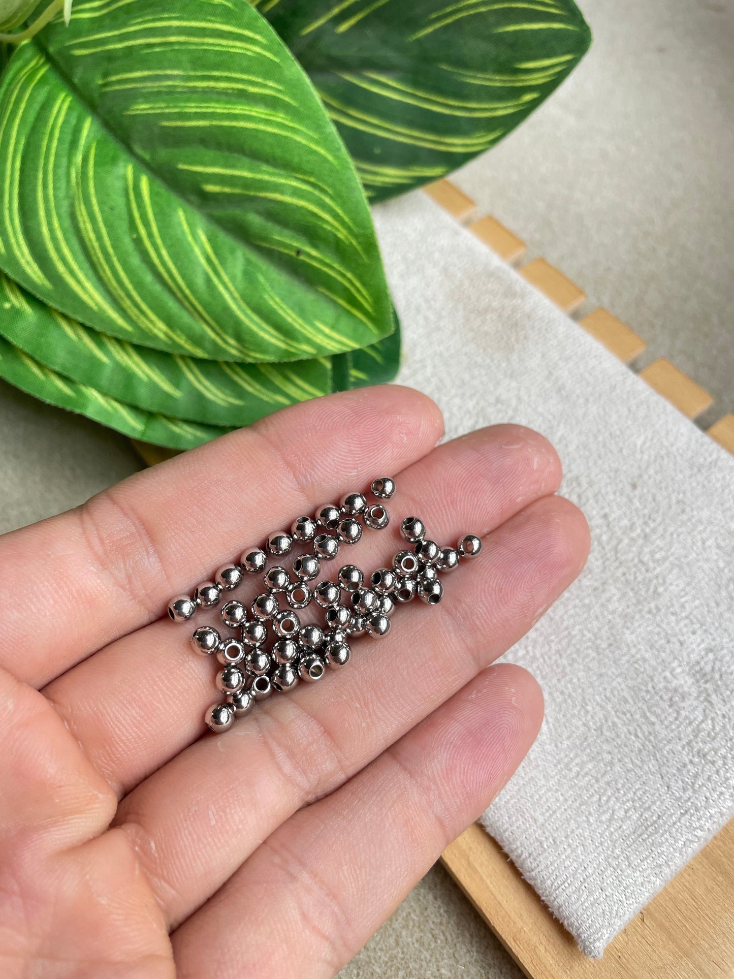 Balines plateados de acero inoxidable (unidad)