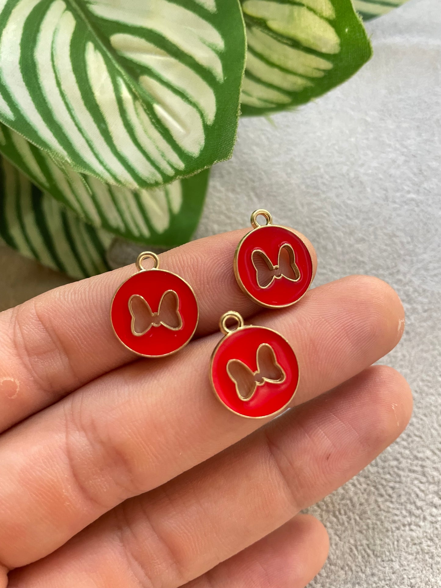 Dije de mariposa - pewter y enamel