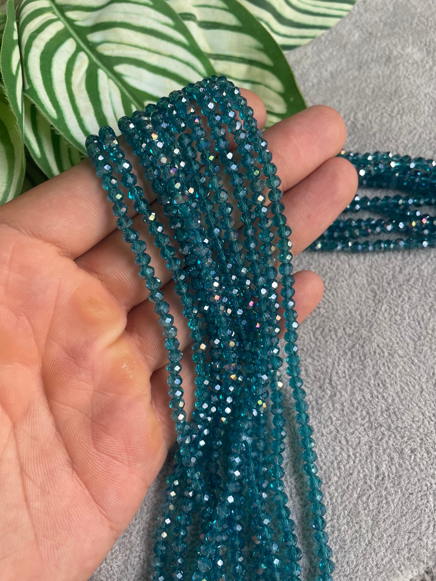 Cristal rondelle 4mm azul munsell