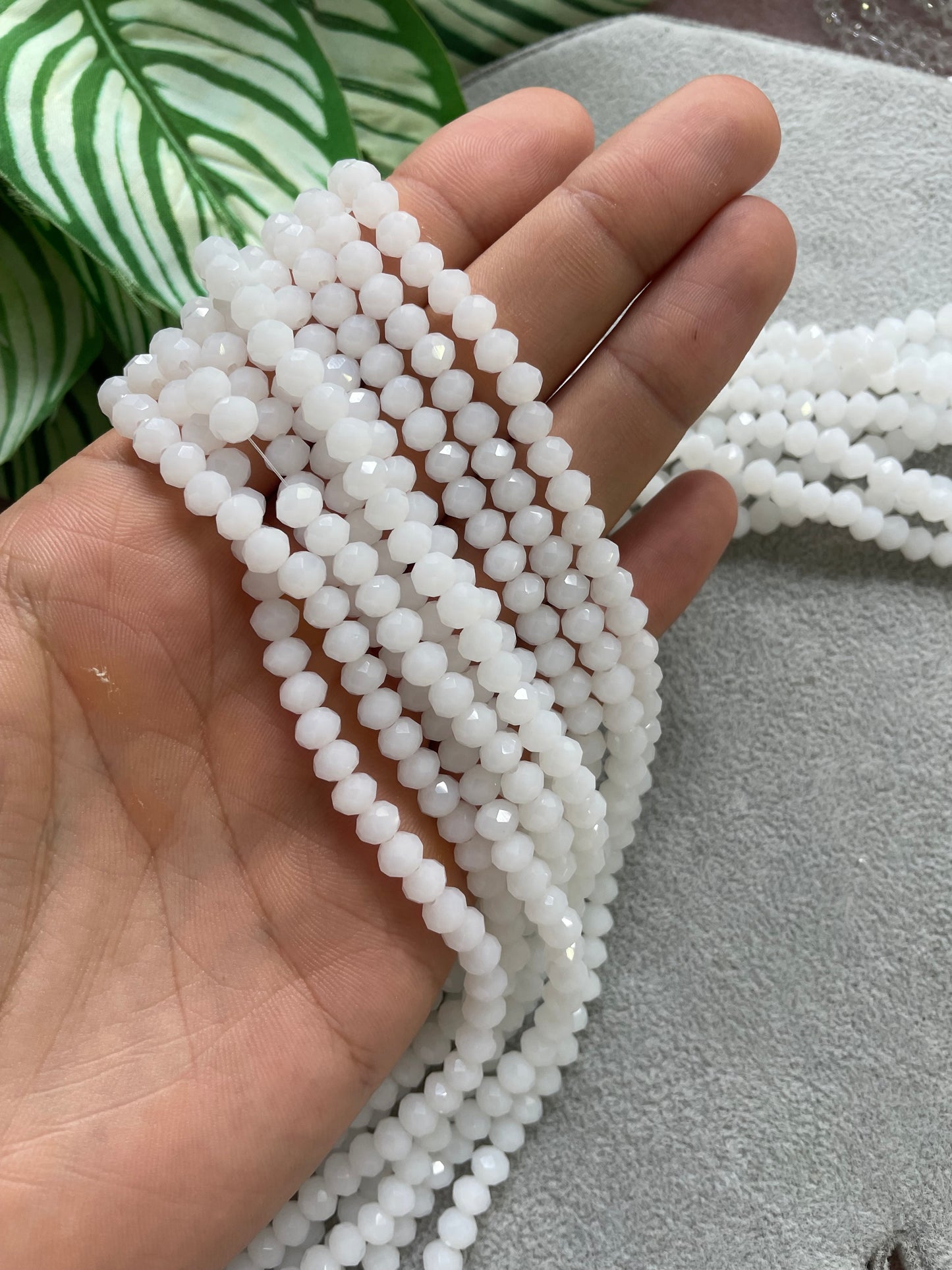 Cristal rondelle blanco 6mm