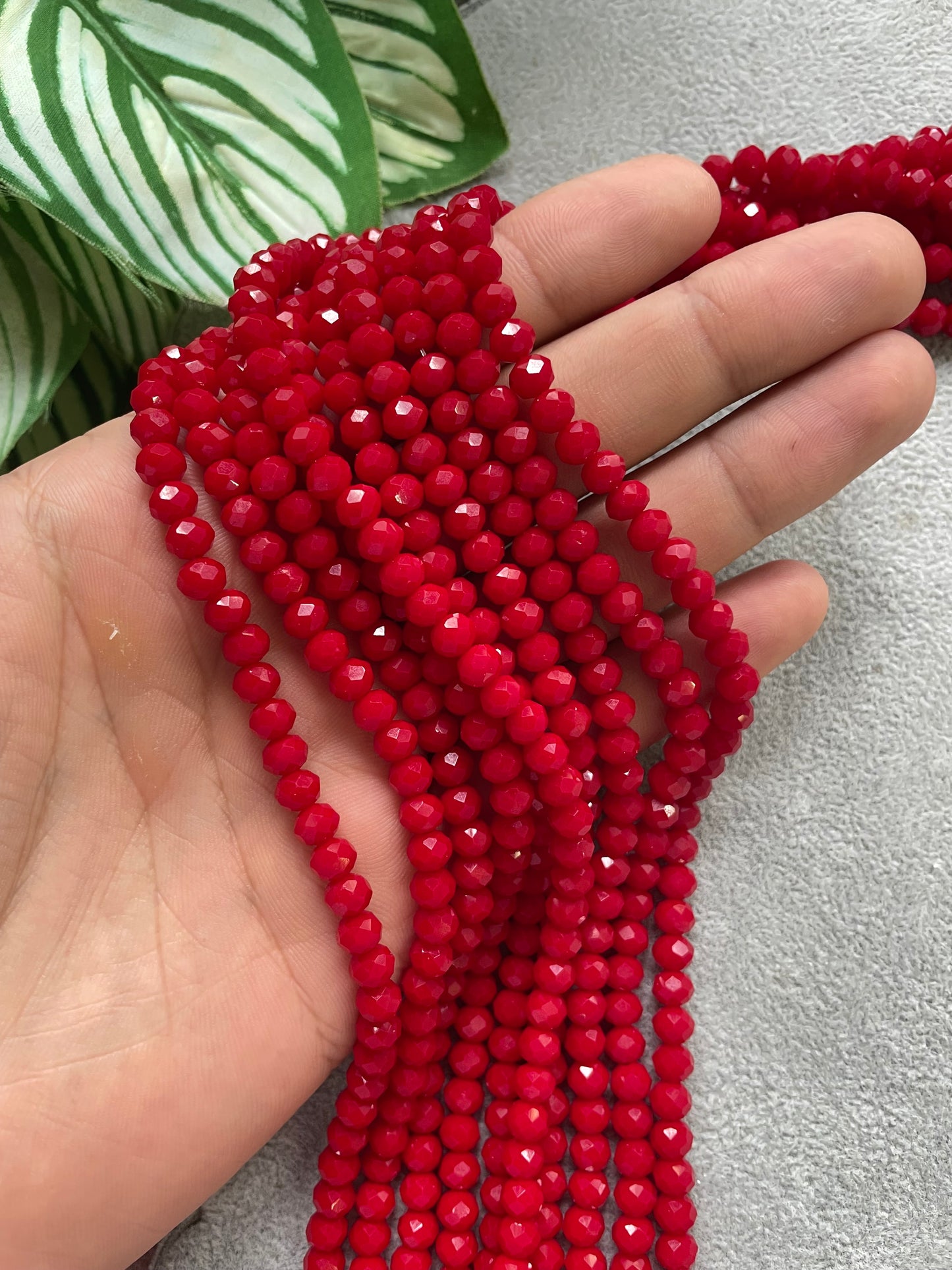 Cristal rondelle rojo #2; 6mm