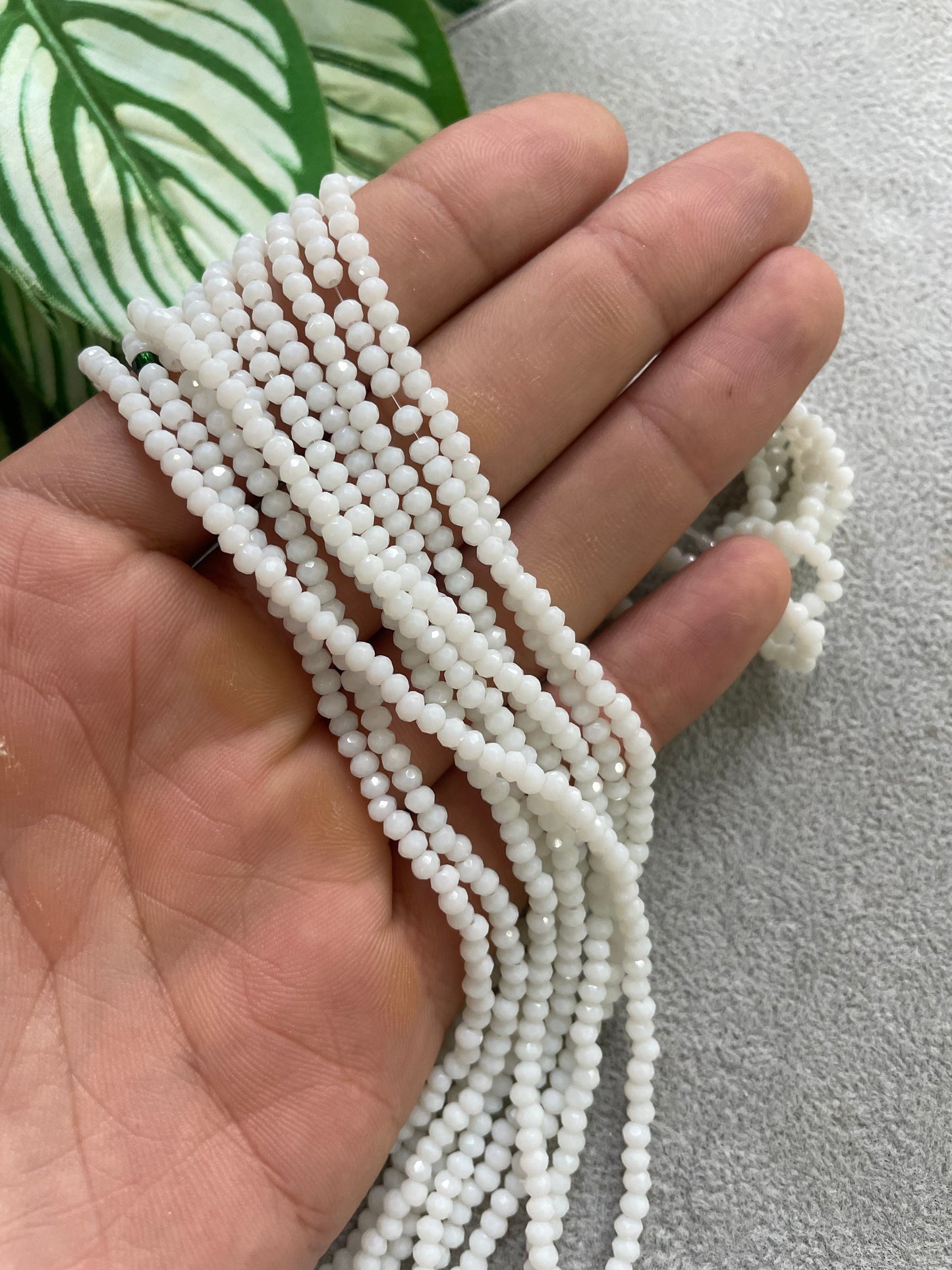 Cristal rondelle blanco 4mm