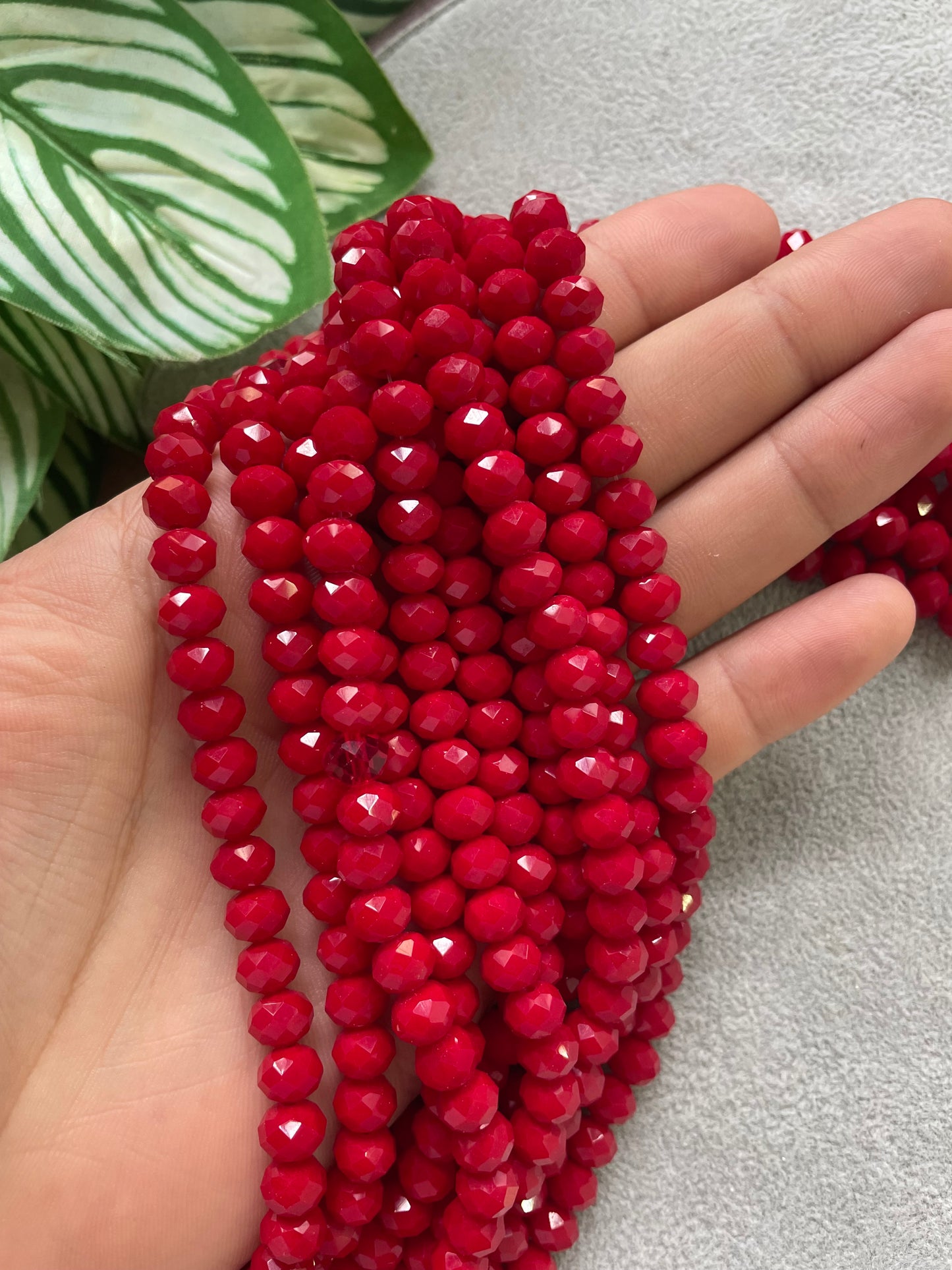 Cristal rondelle rojo 8mm