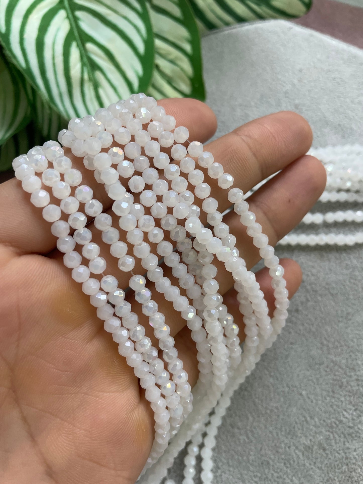 Cristal rondelle blanco 6mm