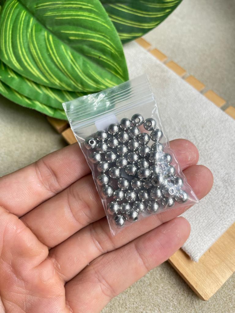 Bolsa de 50 balines plateados en acero inoxidable 6mm