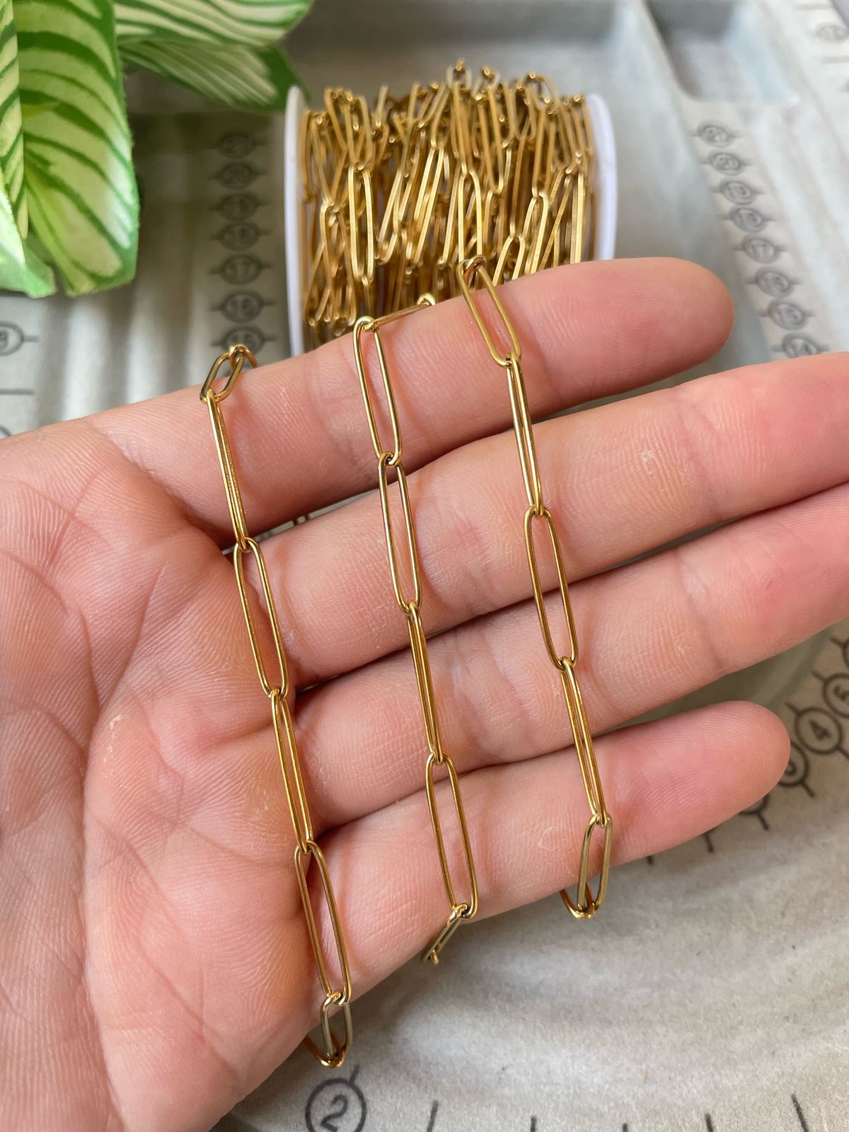 Cadena paper clip largo acero inoxidable (yarda)