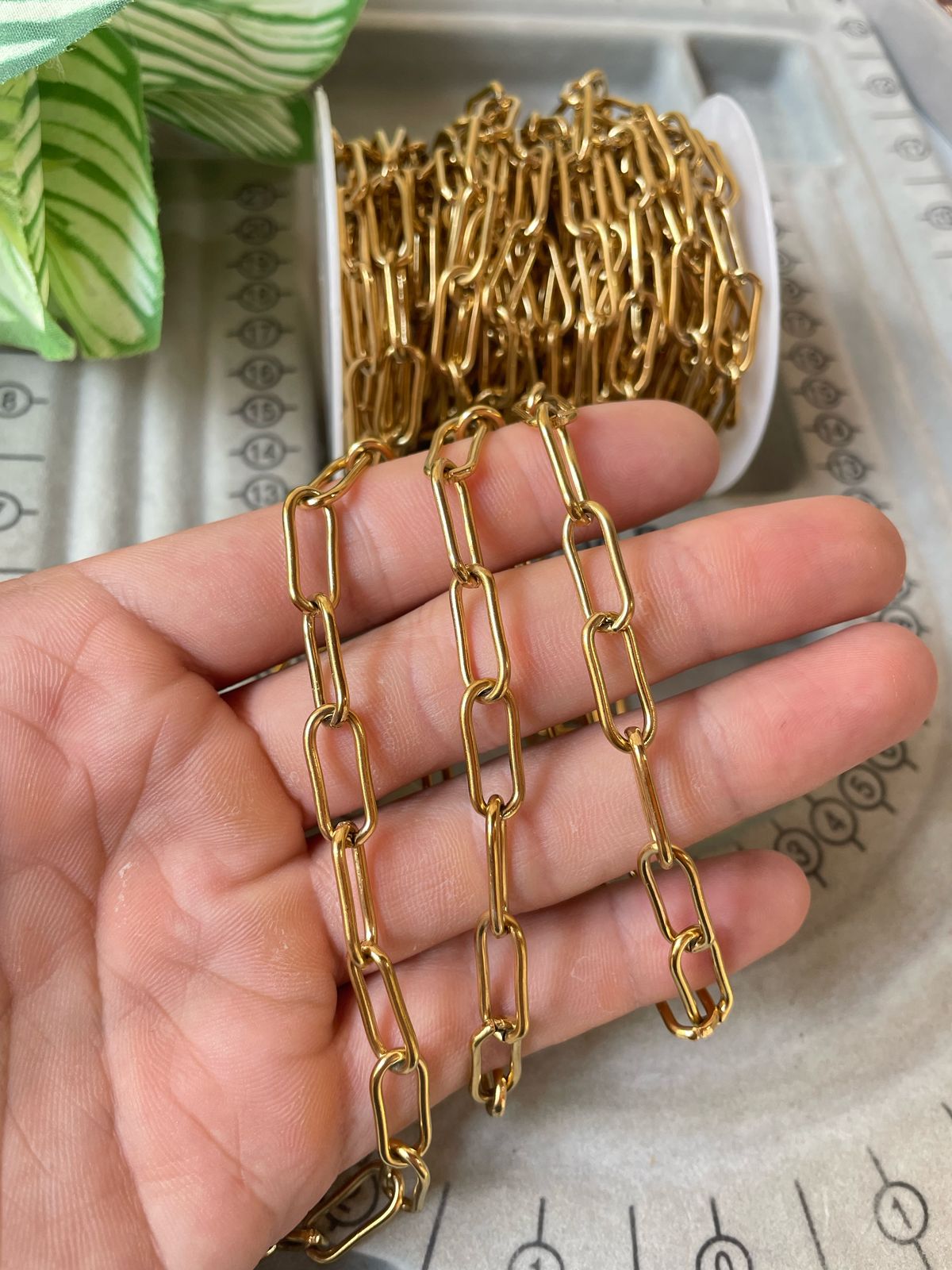 Cadena paper clip grande acero inoxidable (yarda)