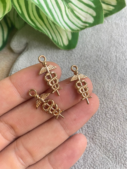 Dije de médicos dorados de pewter