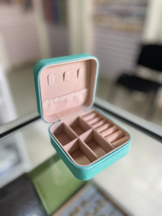 Joyero de viaje verde