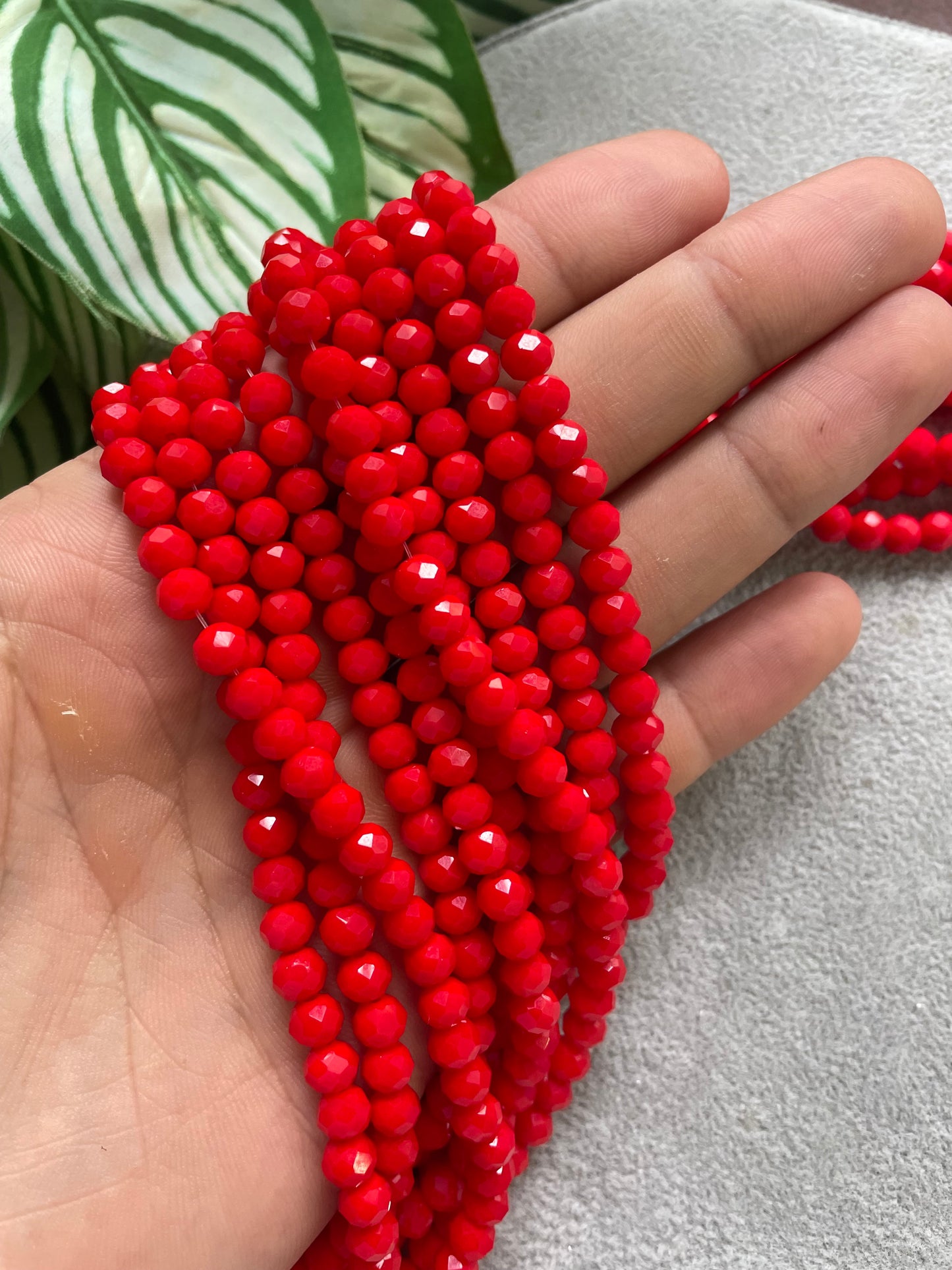 Cristal Rondelle rojo 6mm