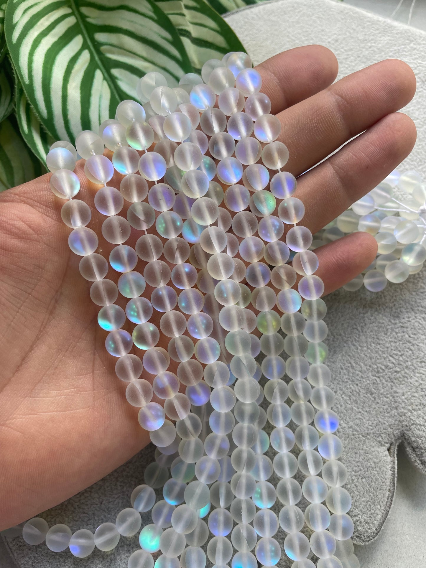 Piedra lunar transparente 8mm