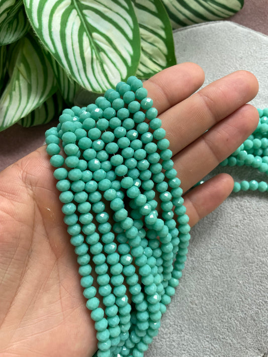 Cristal rondelle verde aguamarina 6mm