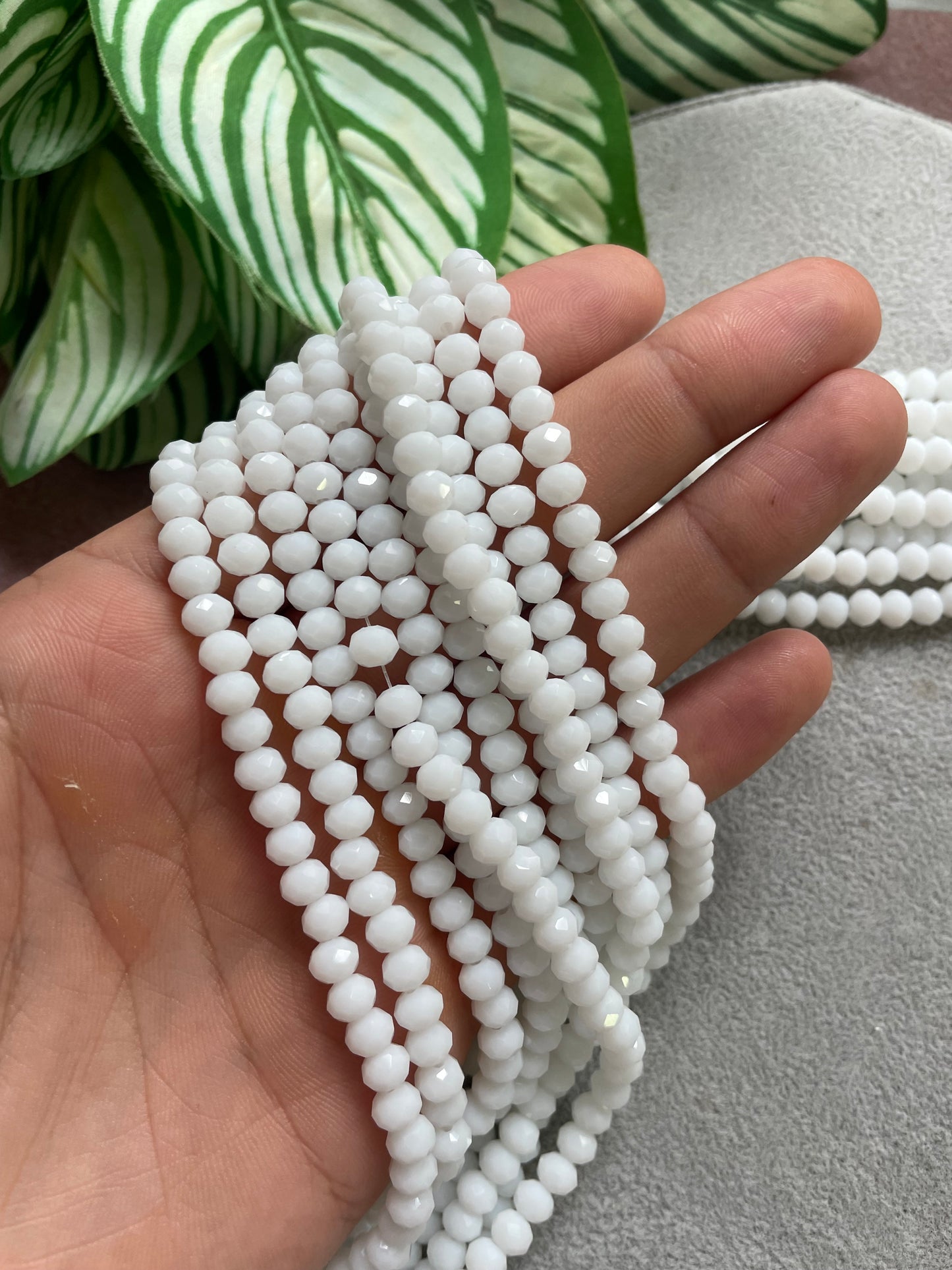 Cristal rondelle blanco #2; 6mm