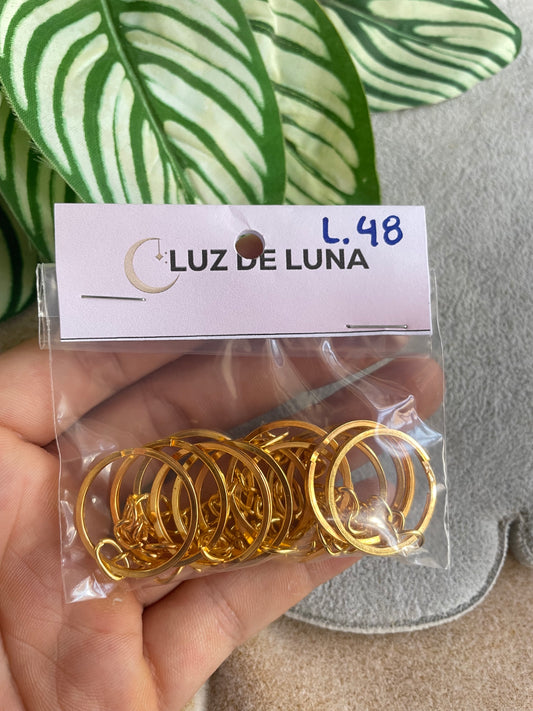 Docena de argollas para llavero plateadas