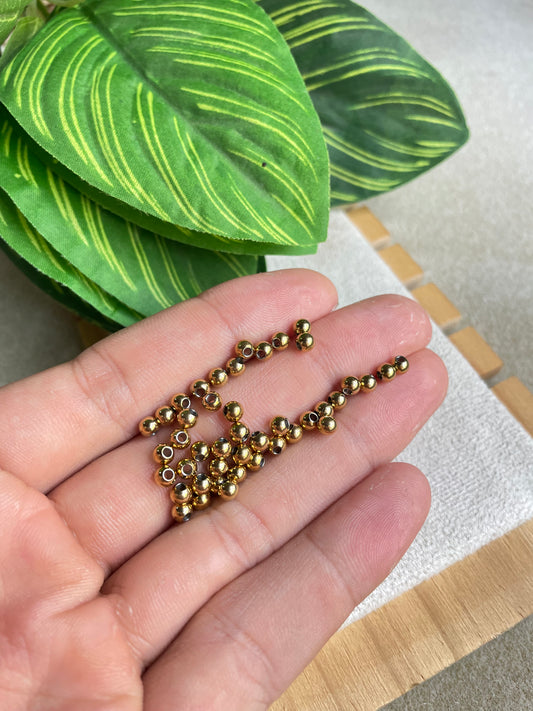 Balines Dorados de acero inoxidable 4mm (unidad)