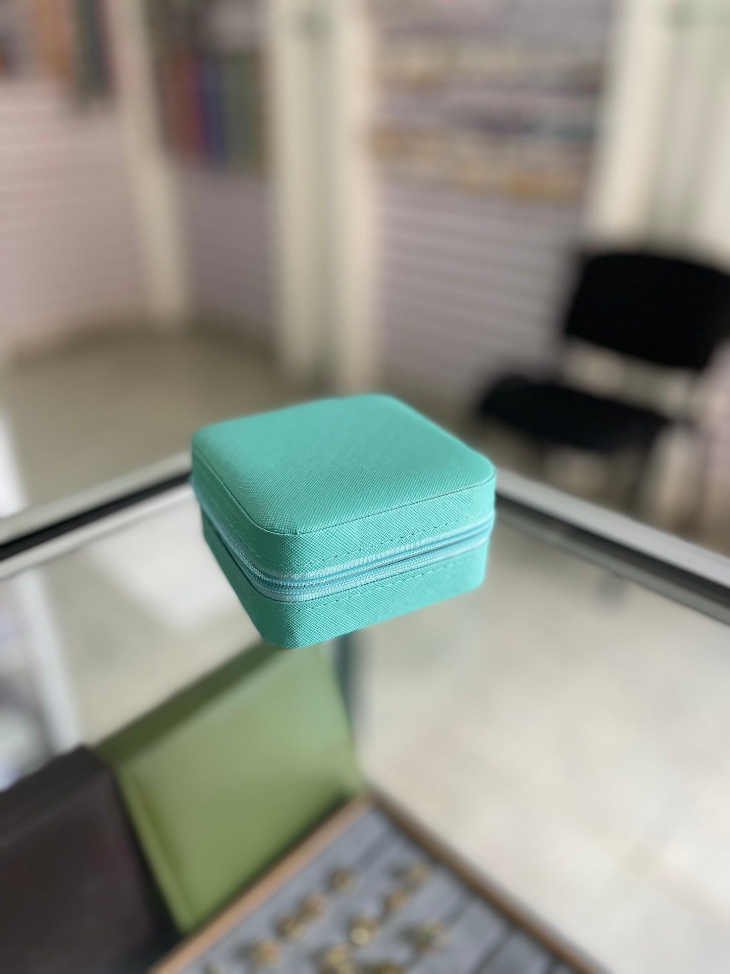 Joyero de viaje verde