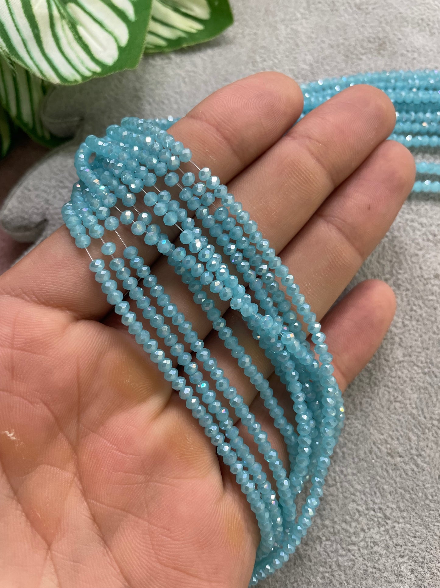 Cristal rondelle celeste 2mm