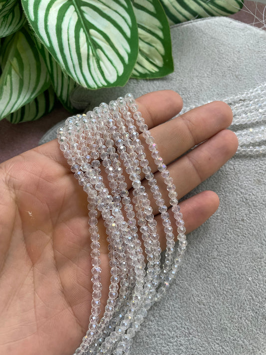 Cristal rondelle transparente 2mm