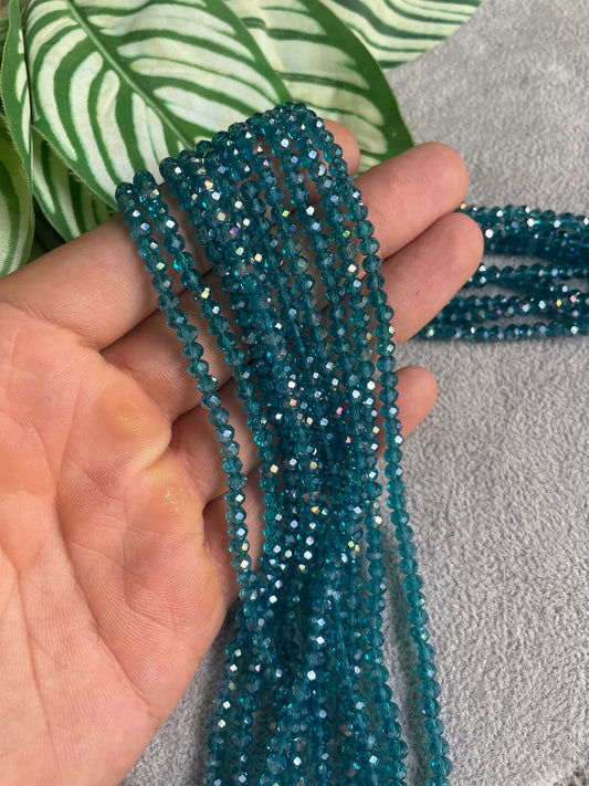 Cristal rondelle 4mm azul munsell