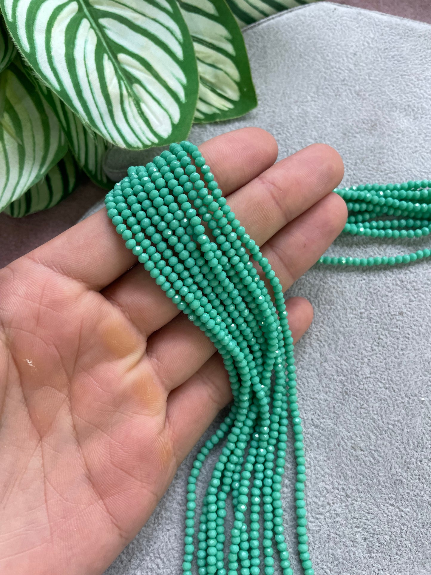 Cristal rondelle aguamarina 2mm