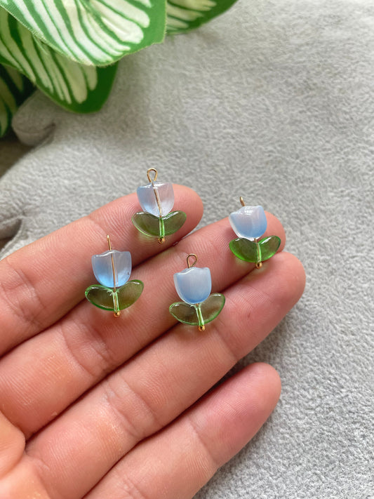 Tulipán acrílico azul