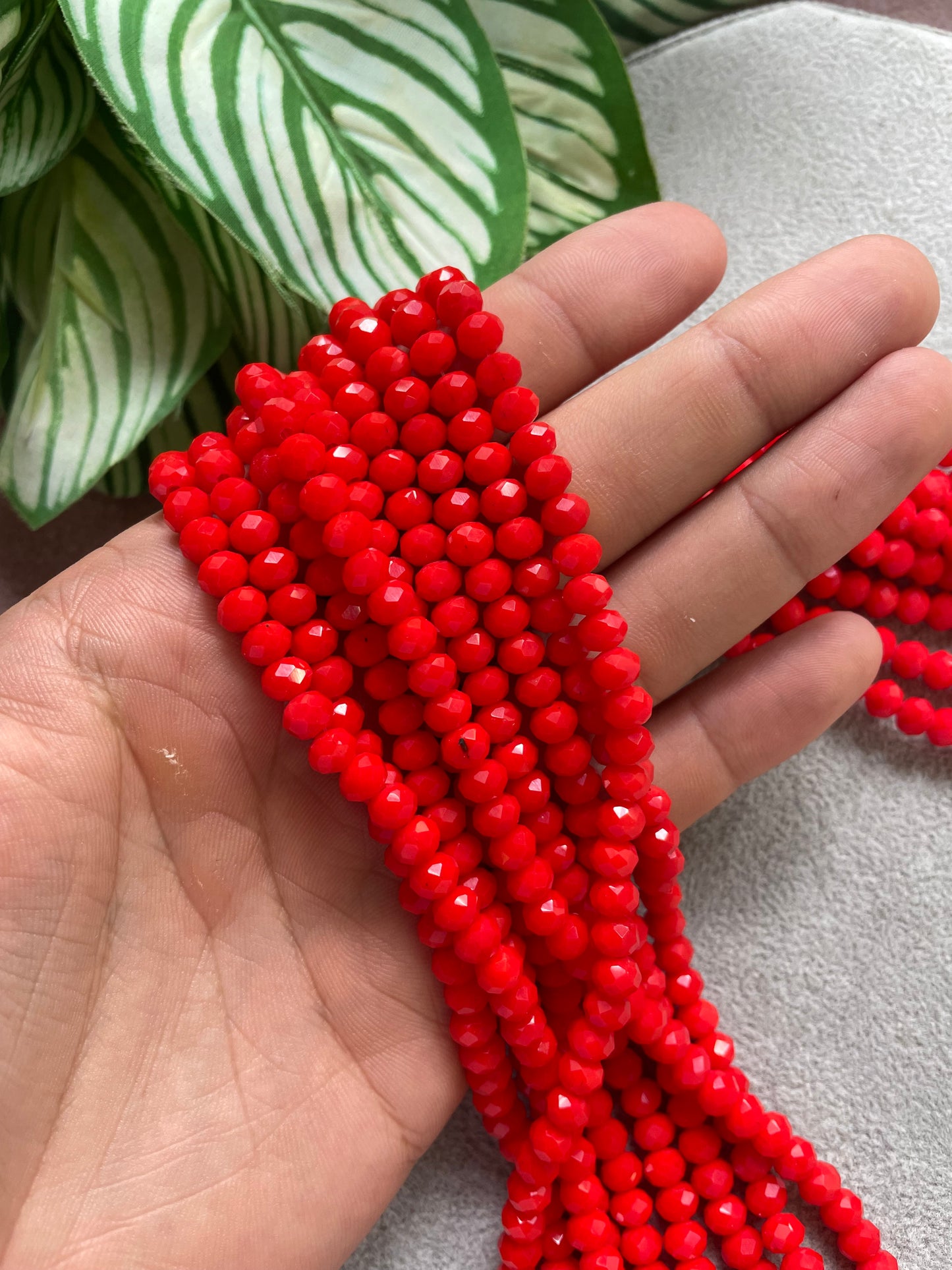 Cristal rondelle rojo #2; 6mm