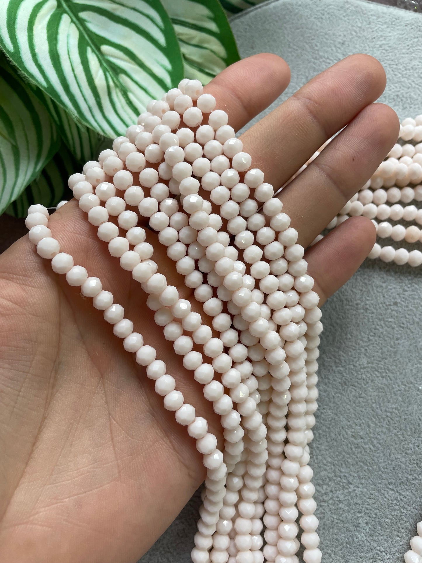 Cristal rondelle beige 6mm