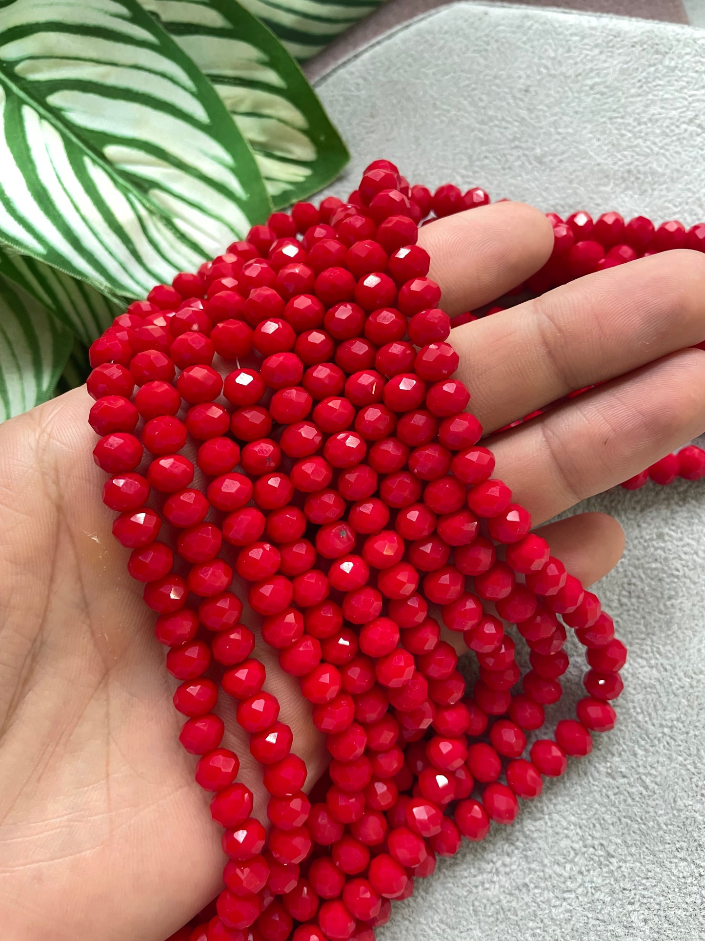 Cristal rondelle rojo #2; 8mm