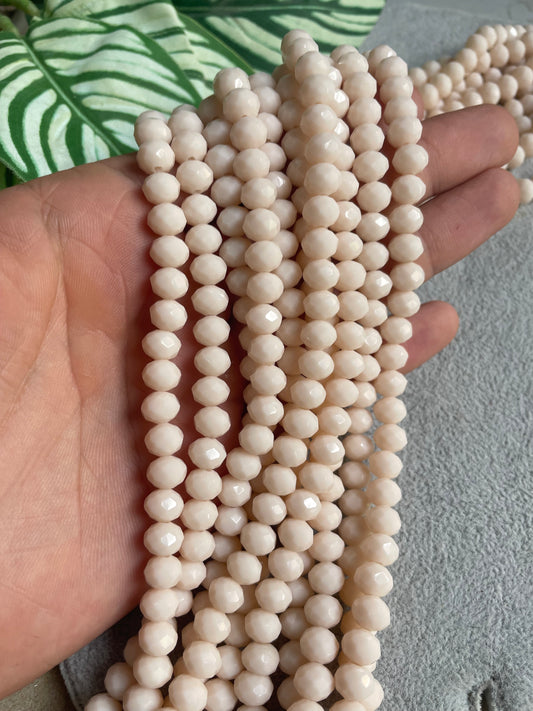 Cristal rondelle 8mm beige 02