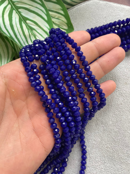 Cristal rondelle azul rey 6mm