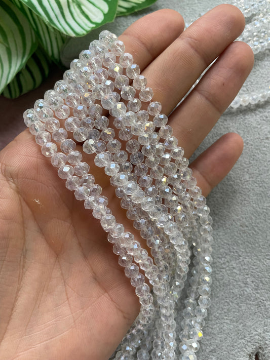 Cristal rondelle transparente tornasol 6mm