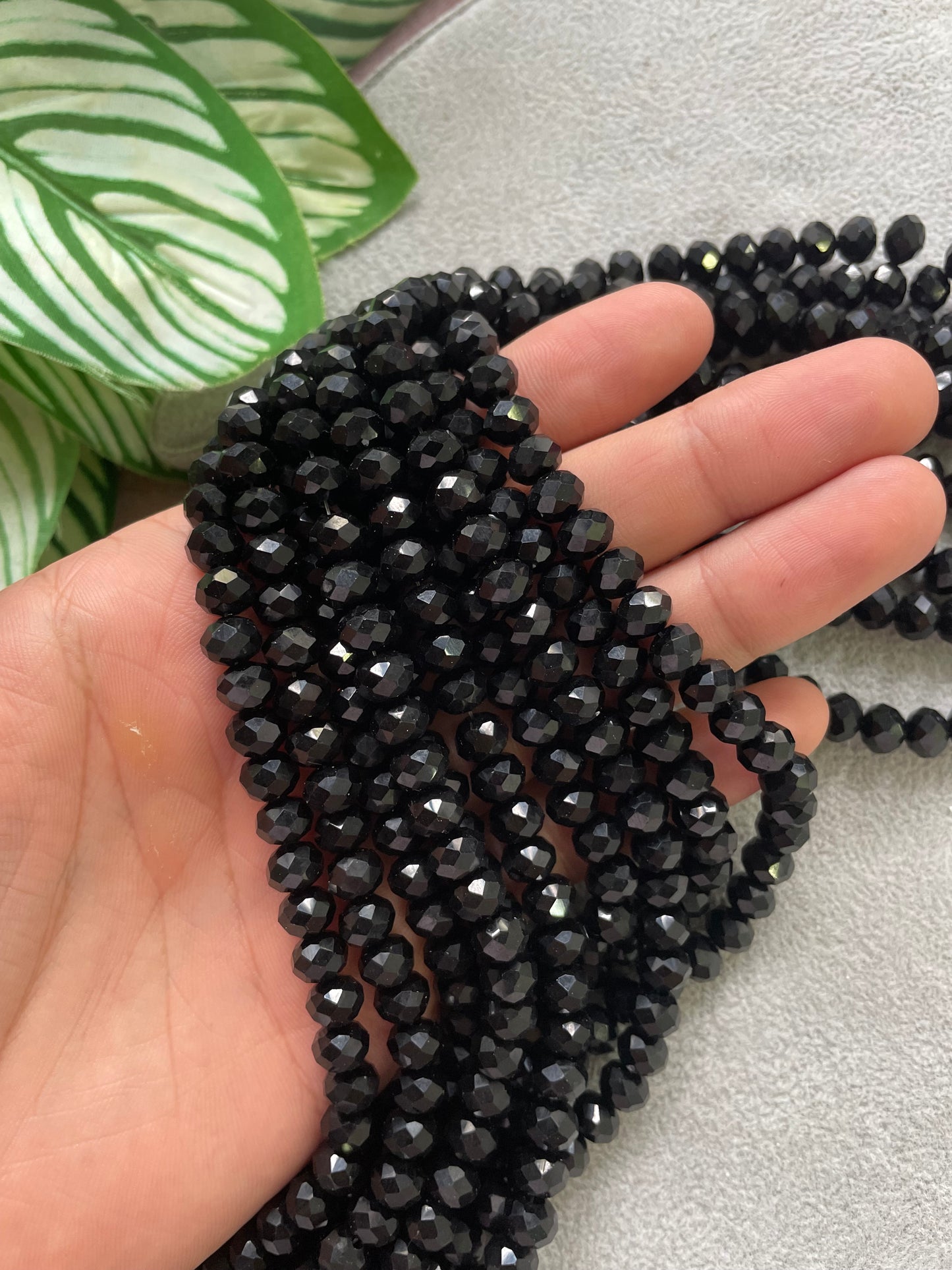 Cristal rondelle negro 8mm