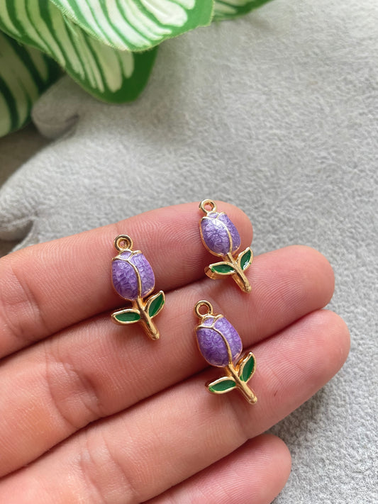 Tulipán morado de brass con enamel