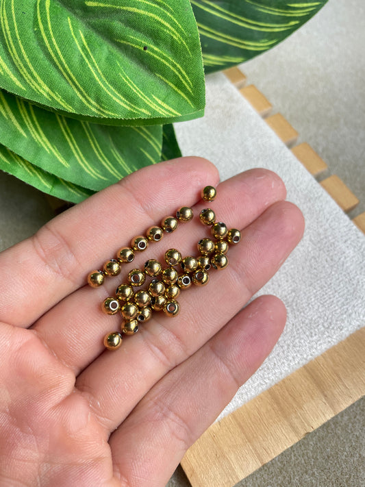 Balines Dorados de acero inoxidable 5mm(unidad)