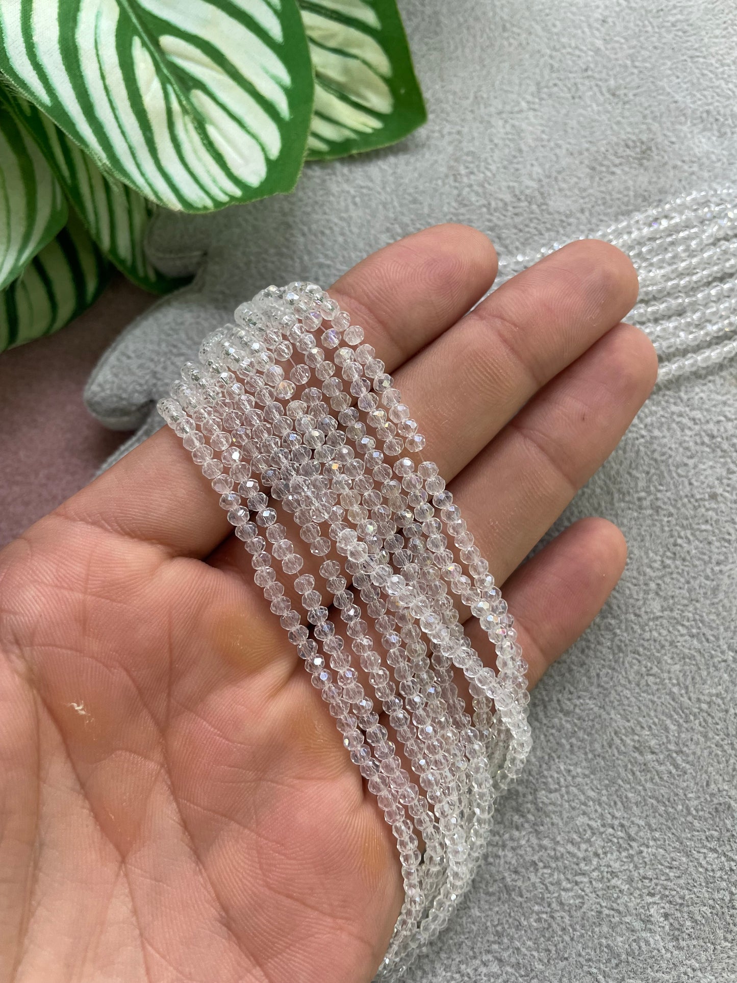 Cristal rondelle transparente 2mm