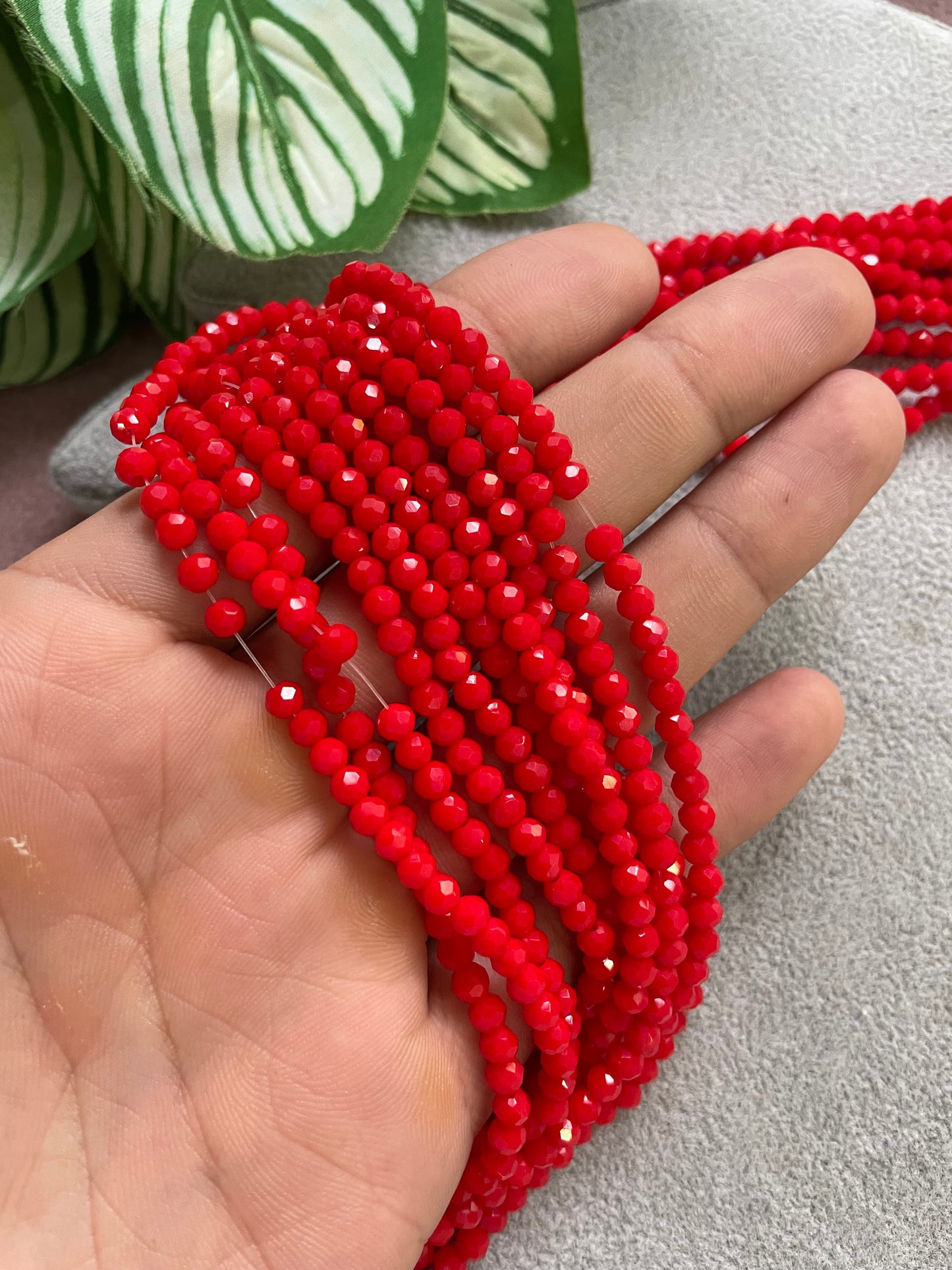 Cristal rondelle rojo #3; 4mm