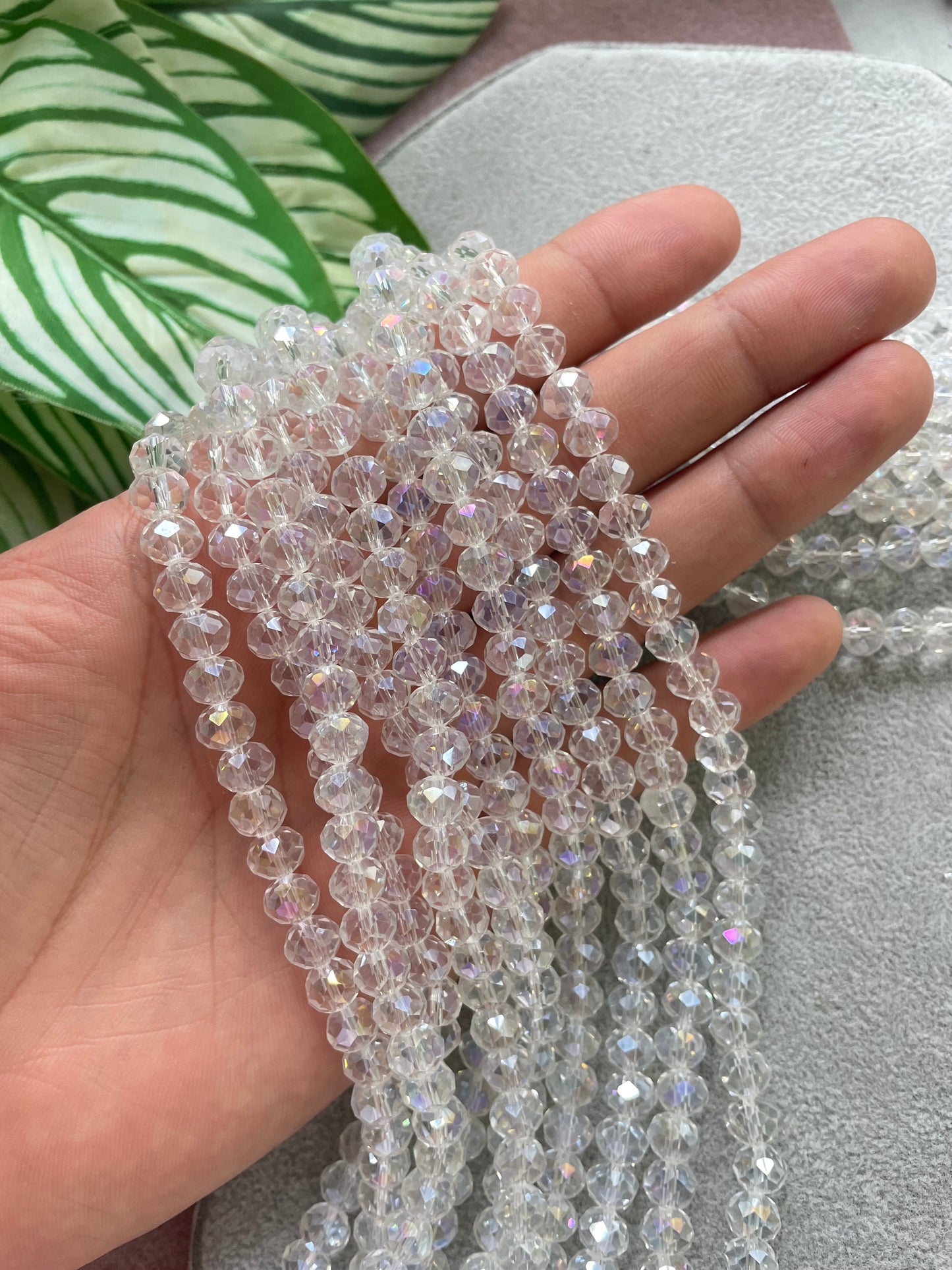 Cristal rondelle transparente 8mm