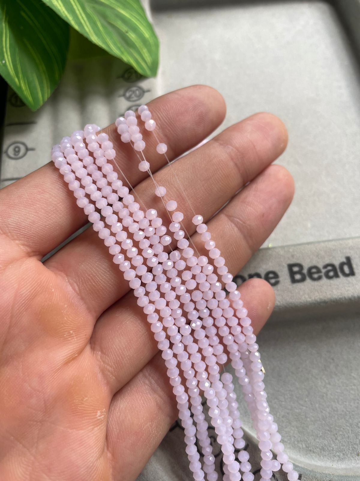 Cristal rondelle rosa pálido 2mm