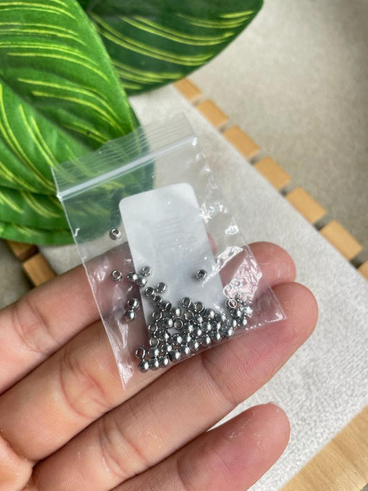 Bolsa de 50 balines plateados en acero inoxidable 3mm