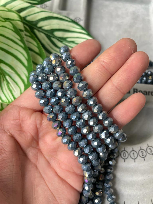 Cristal rondelle negro metalizado 8mm